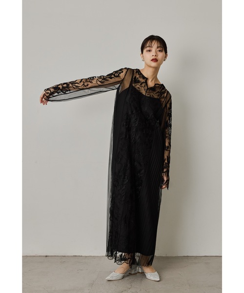 エスニックサイドプリーツドレス Aライン マタニティ 妊婦 結婚式