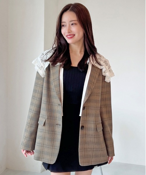 セール】レースカラーテーラードジャケット（テーラードジャケット