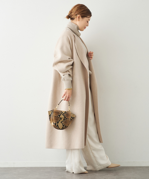 ウールアンゴラ ノーカラーコート（ノーカラーコート）｜Deuxieme