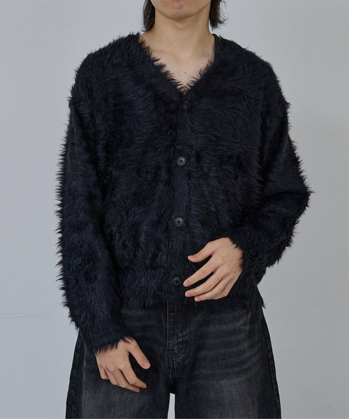 セール】LONG SHAGGY KNIT CARDIGAN / ロングシャギーニット