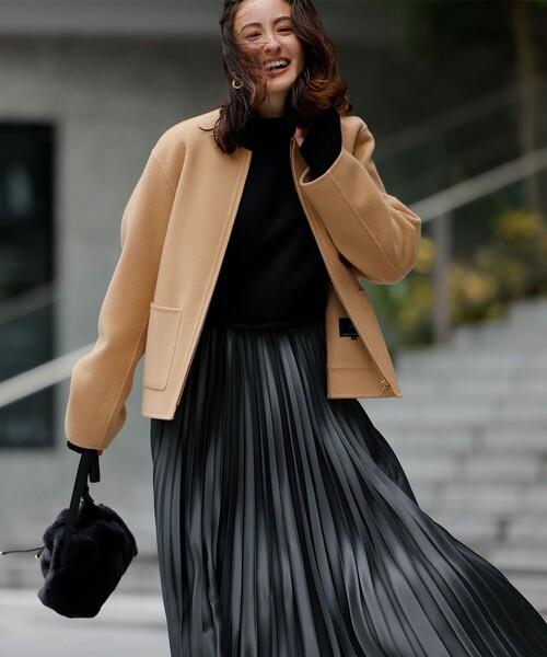 セール】ウールリバー ショートコート（ノーカラーコート）｜23区 L