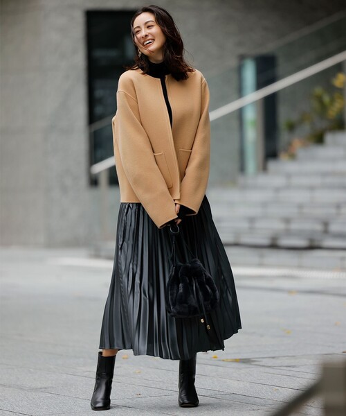 セール】ウールリバー ショートコート（ノーカラーコート）｜23区 L