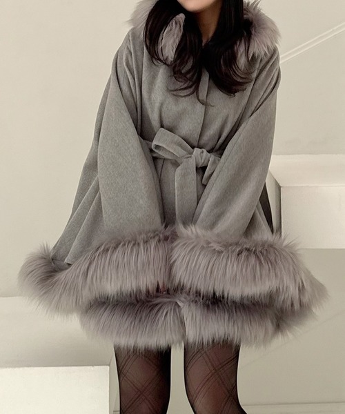 セール】【ZOZO限定】フードファーケープコート（その他アウター