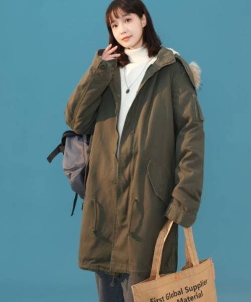 中綿ライナー取り外しラクーンファーモッズコート（モッズコート