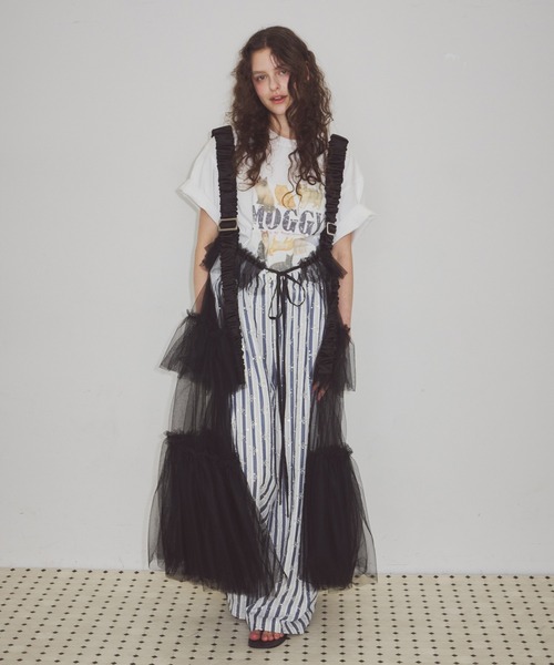 シースルーボリュームチュールデザインジレ（ベスト）｜J1U by LA