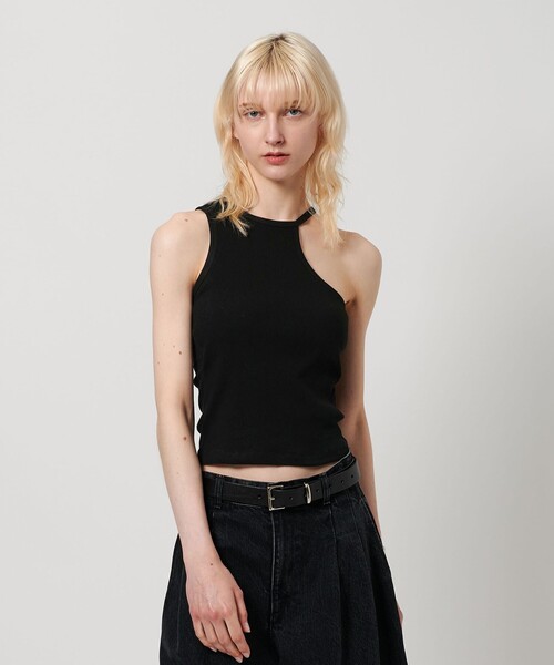 H＞コットンリブ アシンメトリータンクトップ（タンクトップ）｜H