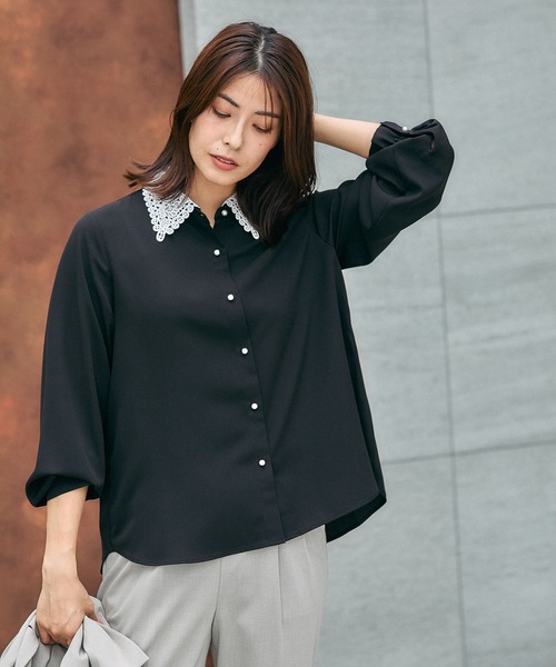 キレイつづく襟2WAYブラウス/581011（シャツ/ブラウス）｜GLOBAL WORK