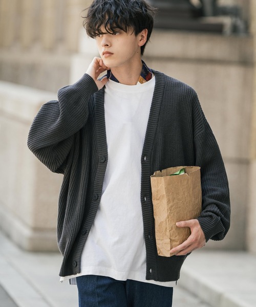 セール】ハイバルキー片畦編み オーバーサイズ ウォッシャブルニット