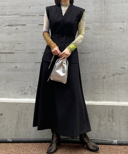 Ameri（アメリ）の「SHOULDER PADDED PEPLUM DRESS（ワンピース）」 - WEAR