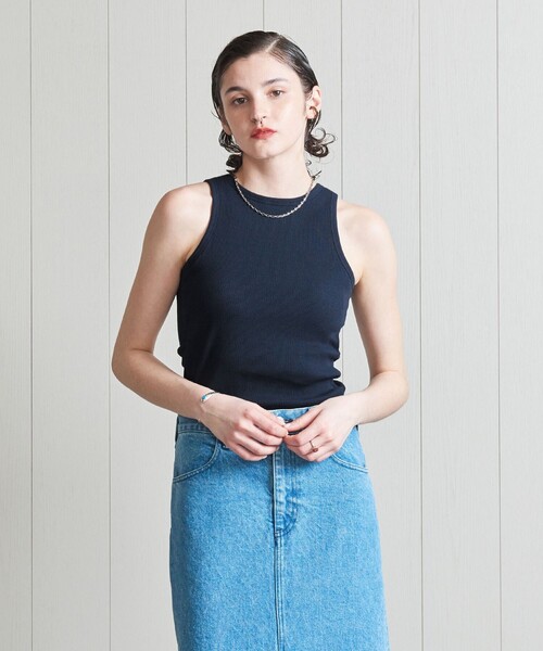 H＞リブアメリカンスリーブタンクトップ（タンクトップ）｜H