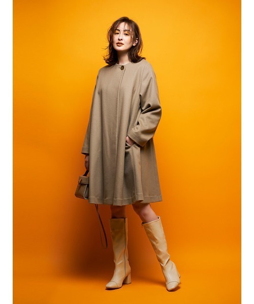 CELFORD（セルフォード）の「ノーカラーAラインコート（ノーカラー