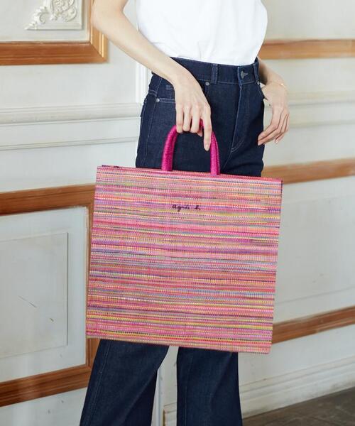 agnes b.（アニエスベー）の「ラフィアトートバッグ (MX02－05