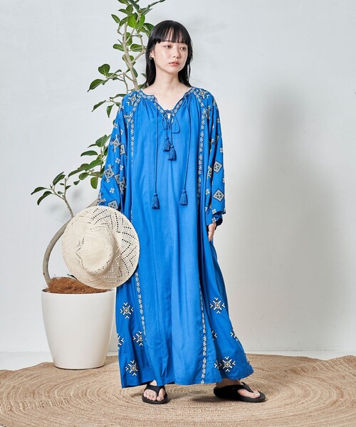 Freada（フリーダ）の「Freada/フリーダ インドレーヨン刺繍ワンピース