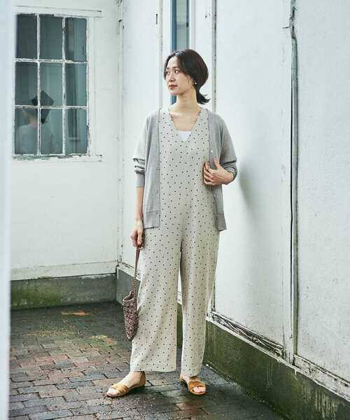 セール】リネンレーヨンドットオールインワン（サロペット