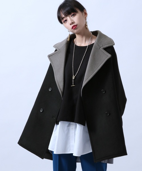 HARE（ハレ）の「バイカラーPコート(HARE)（ピーコート）」 - WEAR