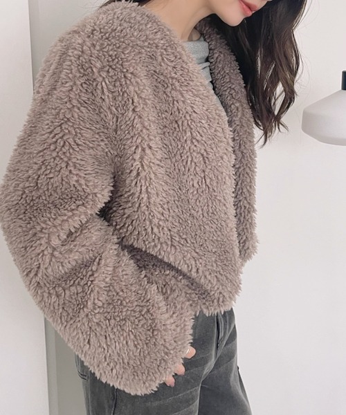 セール】プードルボアノーカラーブルゾン（その他アウター）｜Ada