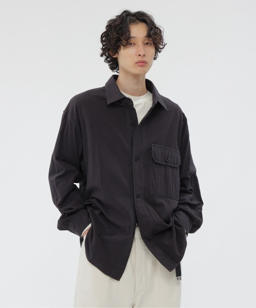 セール】GARMENT DYE PLATED ORGANIC COTTON SHIRT（シャツ/ブラウス