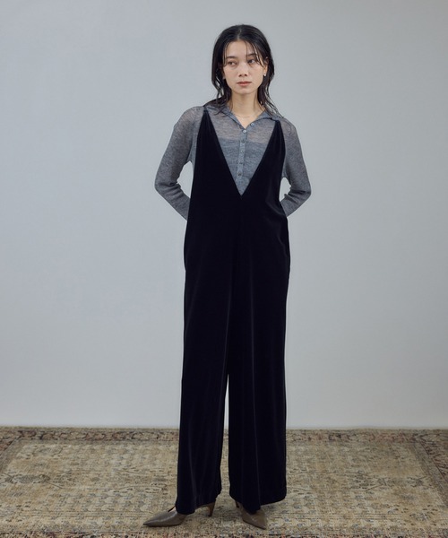 セール】【WEB限定】コンフィリュクスベロアオールインワン