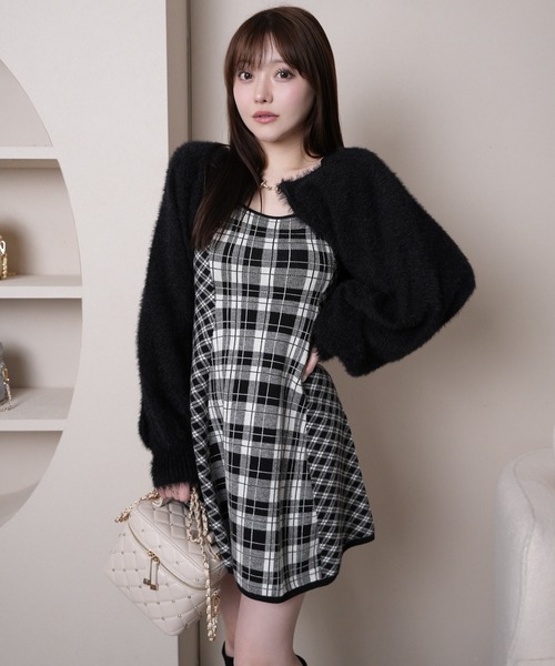 セール】フェザーチェックアンサンブルワンピース（ワンピース