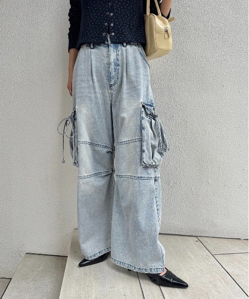 セール】【新色追加/3サイズ展開/WEB限定サイズ】カーゴデニムパンツ