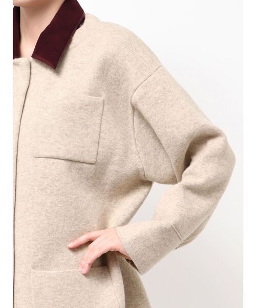 セール】バイカラーニットジャケット（ブルゾン）｜ELENDEEK（エレン