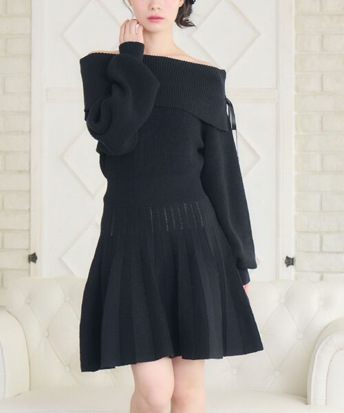 セール】オフショルリボンNTOP（ワンピース）｜ems excite（エムズ