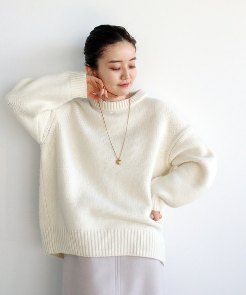 IENA（イエナ）の「AQUA 3G カーブ袖クルーネックプルオーバー