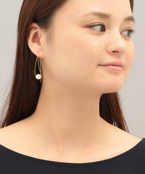 agete（アガット）の「K10ゴールドパールピアス（10151112015