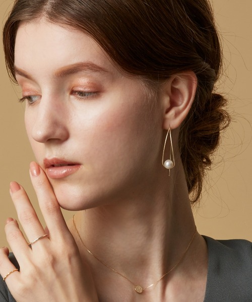 agete（アガット）の「K10ゴールドパールピアス（10151112015