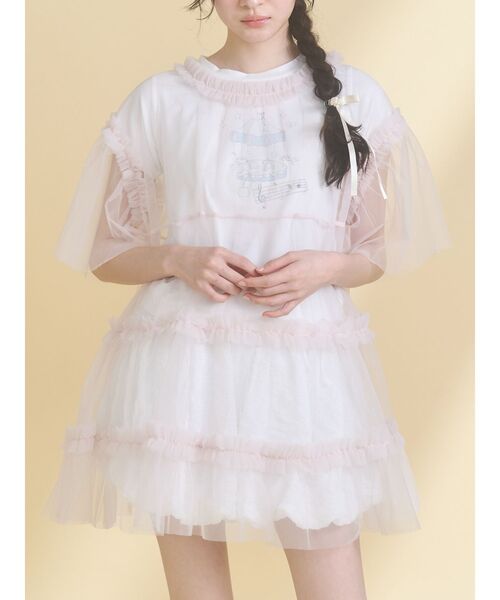 チュールティアードチュニック（チュニック）｜merry jenny（メリー