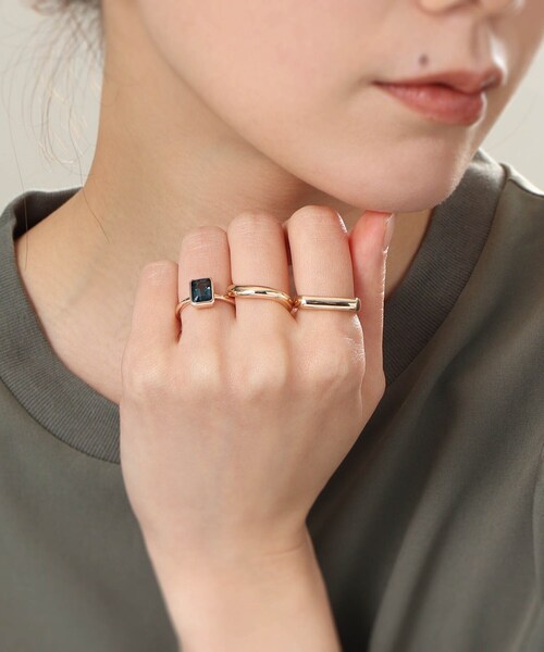 K10ロンドンブルートパーズ コーナーカット リング（リング