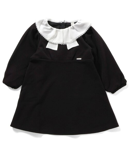 セール】【WEB限定/ジュニア対応】リボン襟フレアワンピース＿アプレレ