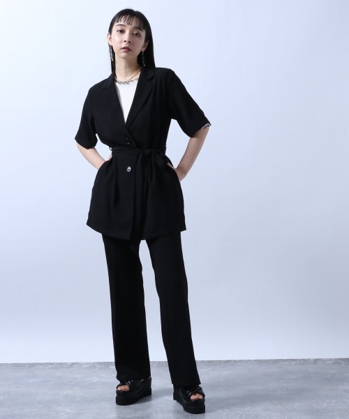 HARE（ハレ）の「ベルトシャツジャケット＊フレアパンツSET UP(HARE