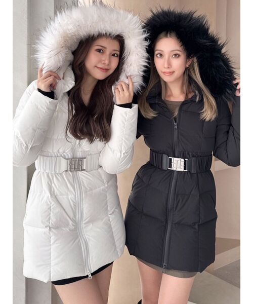 GYDA（ジェイダ）の「GYGYベルト付きロングダウンコート（ダウン