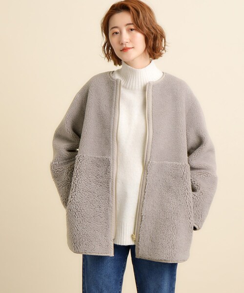 grove（グローブ）の「◇【リバーシブル】ボアコート【S~3Lサイズ