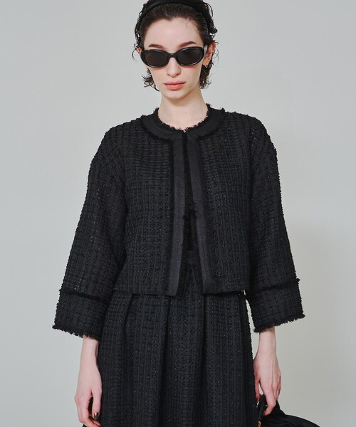 セール】【スタイリスト福田麻琴さんコラボ】シアーツイードジャケット
