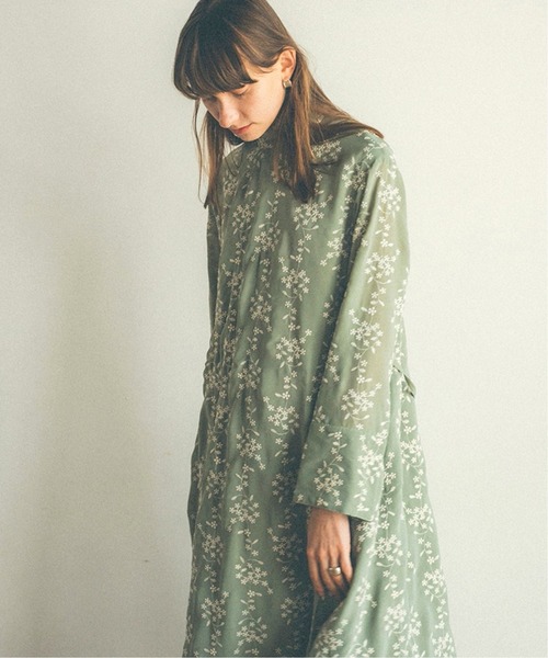 セール】【CLANE/クラネ】 STRIPE FLOWER EMBROIDERY ワンピース