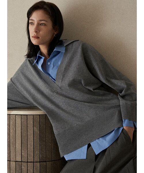 ELENDEEK（エレンディーク）の「シャツドッキングスキッパーニット