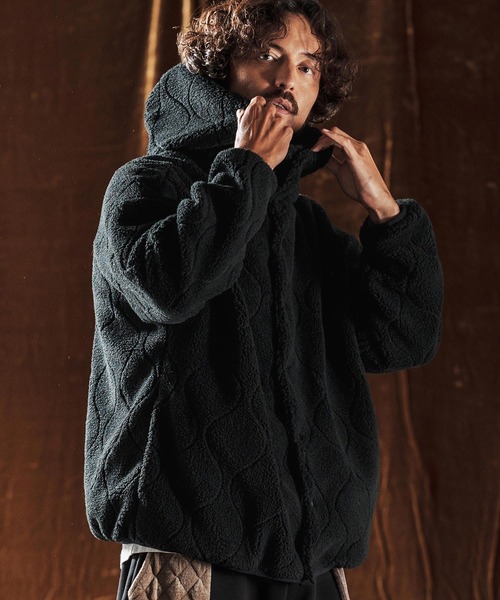 mj10978-Boa Quilt Hoodie ボアキルティングブルゾン(AG05-005acf