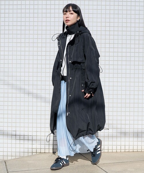 セール】ナイロン ドローコード ロングコート（モッズコート