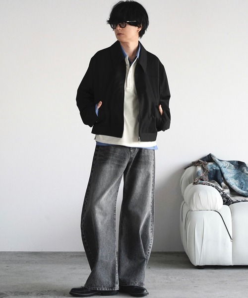 WYM LIDNM（ウィム バイ リドム）の「TECH WOOL GABARDINE ZIP BLOUSON