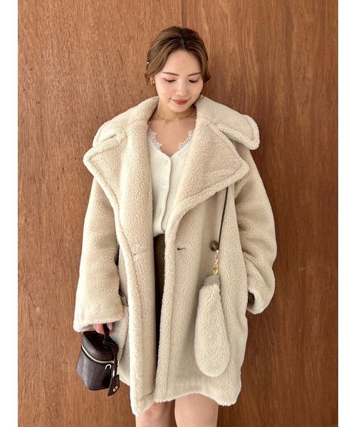 FRAY I.D（フレイアイディー）の「ECOPELボアミドルコート（ムートン