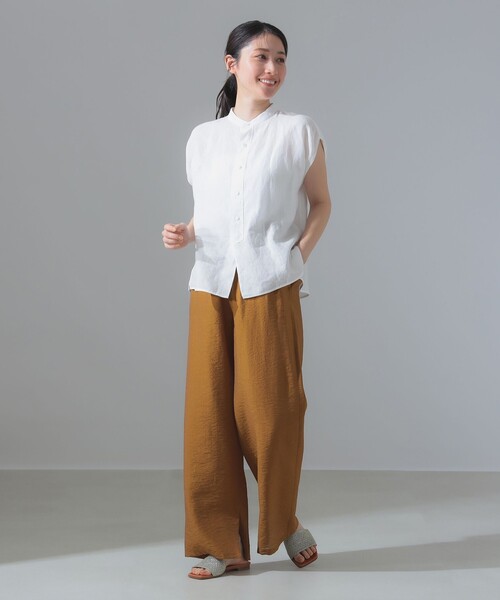 TICCA / リネン フレンチスリーブ シャツ［手洗い可］（シャツ