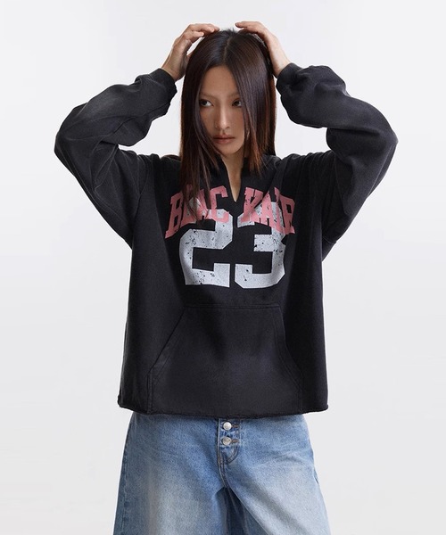 セール】【BLACK AIR/ブラックエアー】裏毛 キーネック ブラスト加工