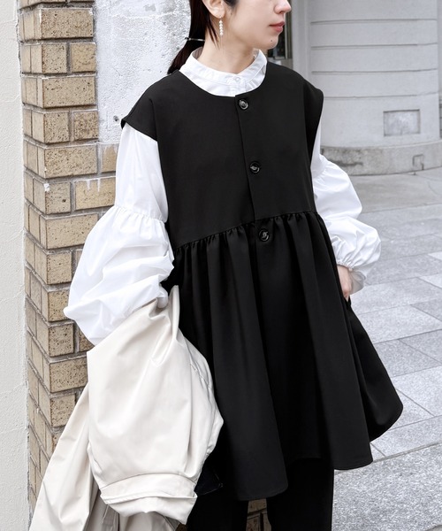 セール】ペプラムギャザーベスト（スーツベスト）｜reca（レカ）の
