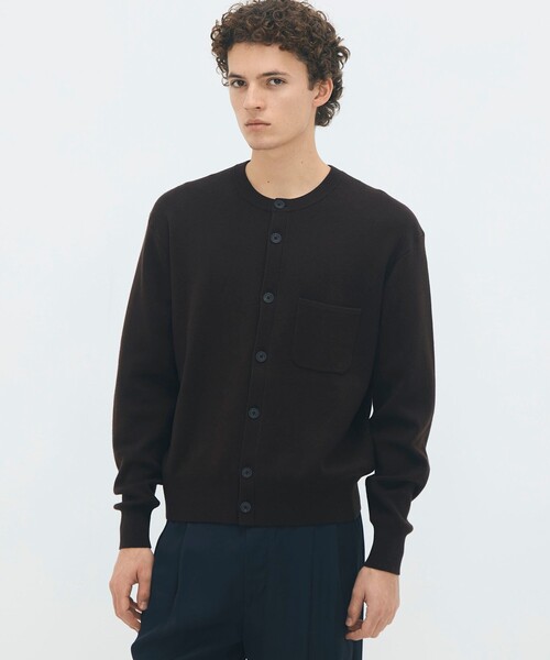 CABaN コットンカシミヤ ポケットクルーネックカーディガン（ニット