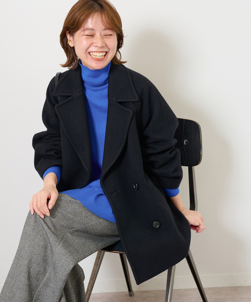 セール】《WEB限定追加》尾州ウールショートPコート（その他アウター