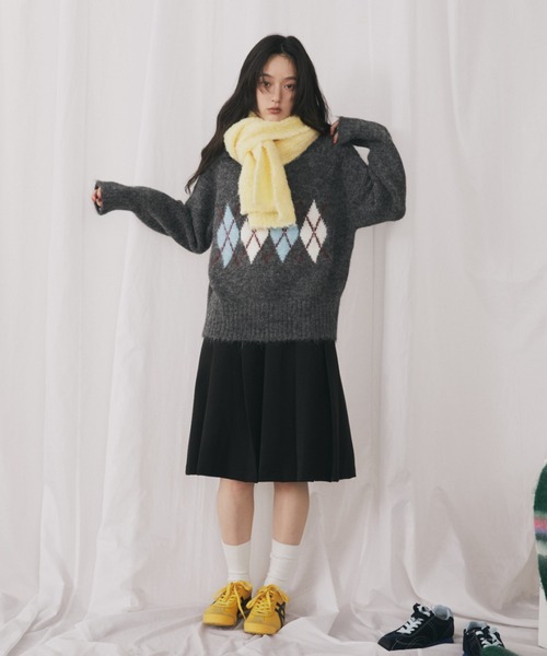 アーガイルニットポロ（ニット/セーター）｜MERLOT（メルロー）の