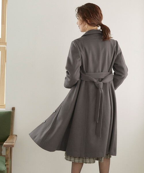 ウール90％】ステンカラープリンセスウールコート（ステンカラーコート