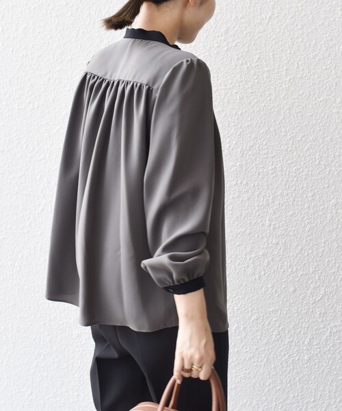 セール】*〈手洗い可能〉パール モチーフ ボウタイ ブラウス◇（シャツ